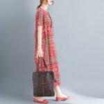 Literary Retro Loose Print Ethnic Style Dress For Women - Image 2