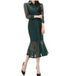 Early Autumn New Product Pure Color Shirt-style Lace Fish - Image 4