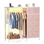 Lockers, Equipped With Hanging Racks And Charging Stations With LED Lights, Fabric Lockers With Shelves And Wooden Roof Panels - Image 5