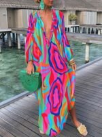 Top-selling Product Fashion Printed V-neck Dress - Image 4