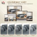 Modular Sectional Sofa, Boneless U-Shape Sectional Couch with 2 Ottomans, Dark Gray - Image 3