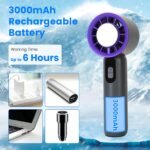 One Hundred Speed Handheld Fan With Ice Cooler High Speed Turbo Fan 3000mAh Rechargeable Hand Fan With LCD Display For Travel Camping Beach Outdoor - Image 10
