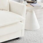 Free Combination Modular Sofa Free,4 Seater Sofa Comfy Chenille Fabric,Sectional Sofa Couch,White - Image 2