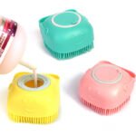 Silicone Dog Bath Massage Gloves Brush Pet Cat Bathroom Cleaning Tool Comb Brush For Dog Can Pour Shampoo Dog Grooming Supplies - Image 3
