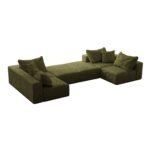Oversized Sponge Cloud Sofa,Modern Upholstered Sectional Sofa Couch Set,Modular 162 L Shaped Sectional Living Room Sofa Set With 6 Pillows,Free Combination Sofa Couch For Living Room,BedroomWF055 - Image 4