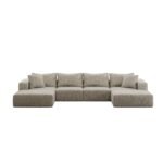 Oversized Sponge Cloud Sofa,Modern Upholstered Sectional Sofa Couch Set,Modular 162  L Shaped Sectional Living Room Sofa Set With 6 Pillows,Free Combination Sofa Couch For Living Room,Bedroom - Image 2