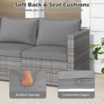 3 Pieces Patio Sectional Sofa Set PE Rattan Modular Couch Furniture Set With Soft Cushions Accommodates Up To 400 Lbs For The Patio, Garden, Poolside And More - Image 8