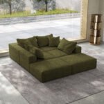 Oversized Sponge Cloud Sofa,Modern Upholstered Sectional Sofa Couch Set,Modular 162 L Shaped Sectional Living Room Sofa Set With 6 Pillows,Free Combination Sofa Couch For Living Room,BedroomWF055 - Image 3