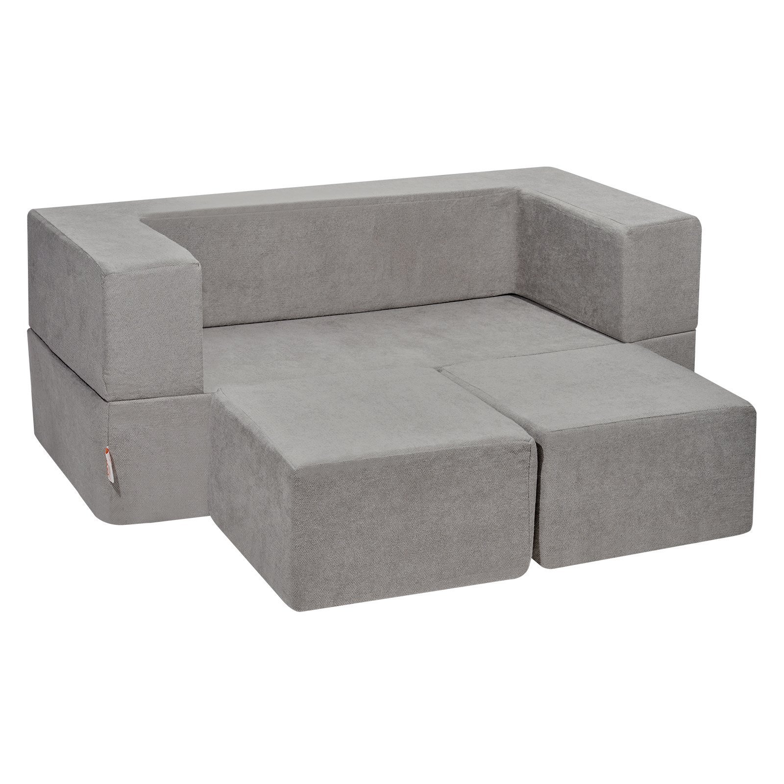 f9c2befe-36b5-4bc0-919e-587babf2b723.jpg Kids Couch, 4Pcs Modular Kids Play Couch, Toddler Couch Sofa Bed, Kids Chair Seat Playroom Furniture, Child Sectional Sofa With Removable Cover For Kids Girls & Boys, Grey - Image 1