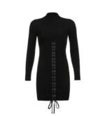 Knitted Half-high Neck Slim-fit Dress - Image 5