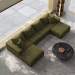 Oversized Sponge Cloud Sofa,Modern Upholstered Sectional Sofa Couch Set,Modular 162 L Shaped Sectional Living Room Sofa Set With 6 Pillows,Free Combination Sofa Couch For Living Room,BedroomWF055