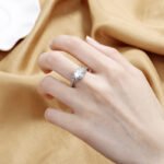 Fashionable Diamond-Encrusted Zircon Cross Ring For Women - Image 5