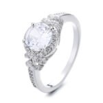 Fashionable Diamond-Encrusted Zircon Cross Ring For Women - Image 2