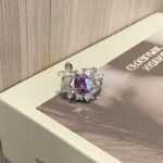 Cold Wind Niche Design Purple Zircon Geometric Open Finger Ring - Image 3