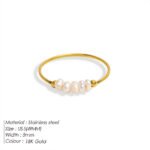 Stainless Steel Natural Freshwater Pearl Ring - Image 3