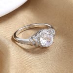 Fashionable Diamond-Encrusted Zircon Cross Ring For Women - Image 4
