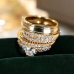 Womens Fashion Zircon-Inlaid Ring Set Of 3 - Image 5