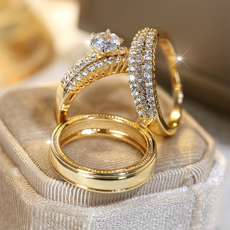 26c8165b-be13-4b86-87f7-40a1d71f7425.jpg Womens Fashion Zircon-Inlaid Ring Set Of 3 - Image 1