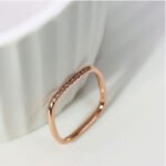 Simple Micro-Inlaid Diamond Titanium Steel Ring - Image 2