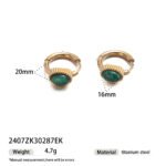 Colorfast Natural Malachite Earrings - Image 8