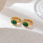 Colorfast Natural Malachite Earrings - Image 5