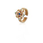 Chinese Style Women Ring, Niche Design Enamel Hanfu Crown Ruyi Adjustable Open Ring - Image 4