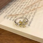 Minimalist Row Flower Series Open Ring, Sweet Fashion Floral High-end Temperament Finger Ring For Women