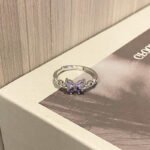 Light Luxury Sweet Cool Geometric Purple Zircon Open Ring, Niche Design Cold Style Fashion Personalized Exquisite Index Finger Ring For Women - Image 2