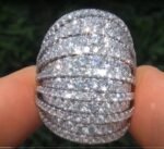 Sparkling Luxury Heavy Inlay Full Paved Zircon Ring, European American Style Fashion Exaggerated Personalized Diamond-studded Band Jewelry - Image 2