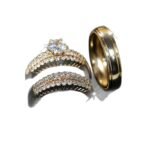 Womens Fashion Zircon-Inlaid Ring Set Of 3 - Image 2
