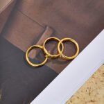 Three-Tier Stacked Ring, 18K Gold-Plated Stainless Steel Ring - Image 4