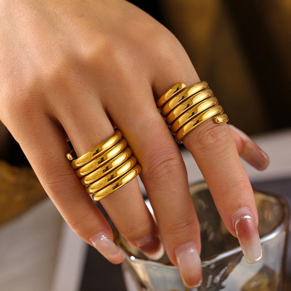 70076463-8c45-4745-88c1-a3234f3e16cb.jpg Niche Design Multi-layer Wrapped Wide Ring - Image 1