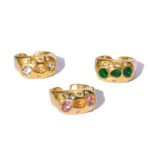 Retro Colorful Diamond Open Adjustable Ring - Image 5