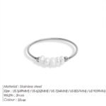 Stainless Steel Natural Freshwater Pearl Ring - Image 6