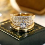 Womens Fashion Zircon-Inlaid Ring Set Of 3 - Image 3