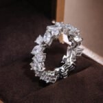 Fashionable Water Drop Full Diamond Ring For Women - Image 2