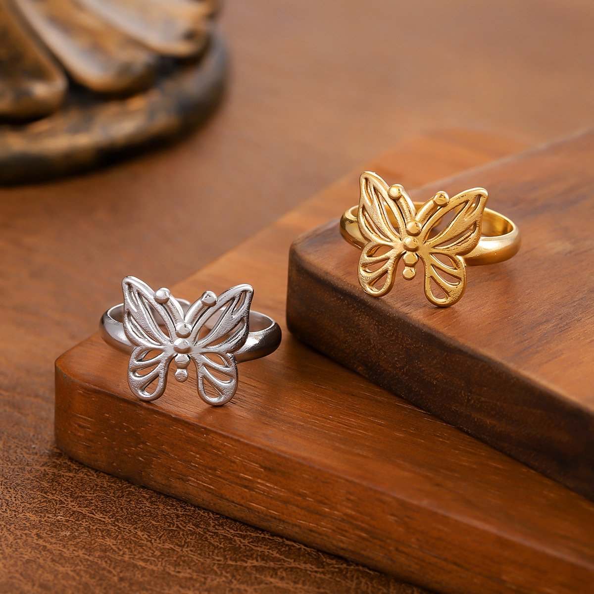 933dd9e2-282e-4ce3-bc59-7f089f29b137.jpg Elegant Butterfly All-Match Niche Open Ring For Women - Image 1