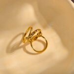 Three-Tier Stacked Ring, 18K Gold-Plated Stainless Steel Ring - Image 5
