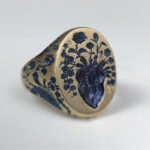 Retro Exaggerated Flower Ring For Women, Vintage Creative Statement Band With Elegant Ancient Style Temperament