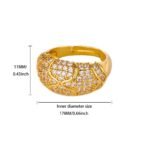 European And American Bestseller Full Diamond Ring, Fashion Luxury Cluster Set Zircon Adjustable Ring, Light Luxury Elegant Luxury Diamond Ring Wholesale Supply - Image 8