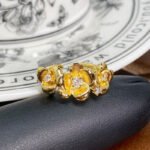 Women Retro Luxury Gold Open Ring Enamel Drip Inlay Zircon Finger Ring - Image 3