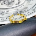 Gold Enamel Drip Oil Zircon Open Ring Retro Luxury High Sense Band For Women - Image 2
