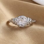 Fashionable Diamond-Encrusted Zircon Cross Ring For Women - Image 3