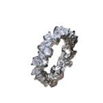 Fashionable Water Drop Full Diamond Ring For Women - Image 6