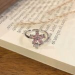 Minimalist Row Flower Series Open Ring, Sweet Fashion Floral High-end Temperament Finger Ring For Women - Image 7