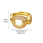 European And American Bestseller Full Diamond Ring, Fashion Luxury Cluster Set Zircon Adjustable Ring, Light Luxury Elegant Luxury Diamond Ring Wholesale Supply - Image 4