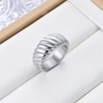 Popular Design Retro  Style Fashionable Titanium Steel Ring For Women - Image 5