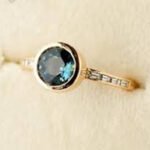 Olive Green Diamond Minimalist Womens Ring - Image 2