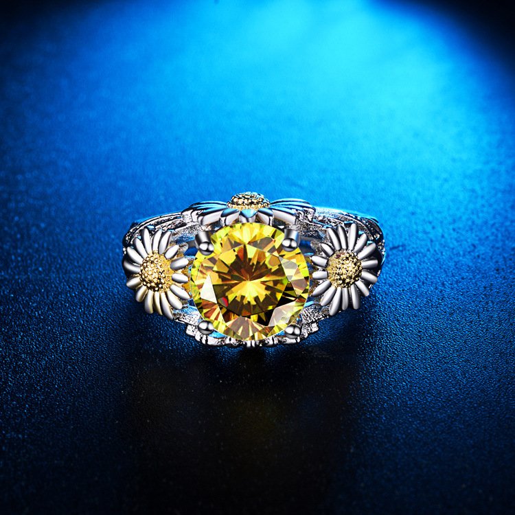 ee83134d-331a-4bd6-ad3f-7ceb7b1e4f25.jpg Sunflower Sunflower Blossom Womens Jewelry Ring - Image 1
