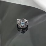 Trendy Lake Blue Zircon Ring Retro Light Luxury Temperament Band